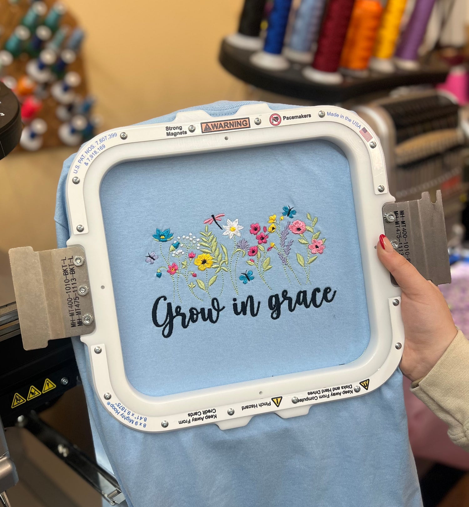 Grow in Grace Embroidered on a Port & Co Long Sleeve T-shirt