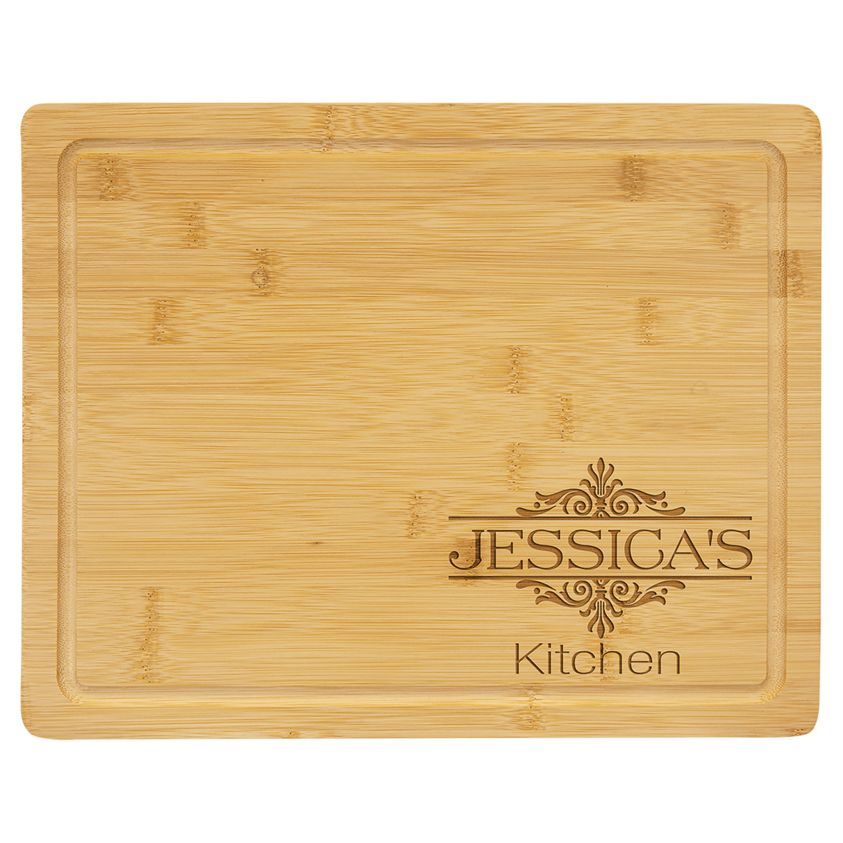 Bamboo Cutting Board with Drip Ring 13 3/4" x 9 3/4" x 1/2" GFT443