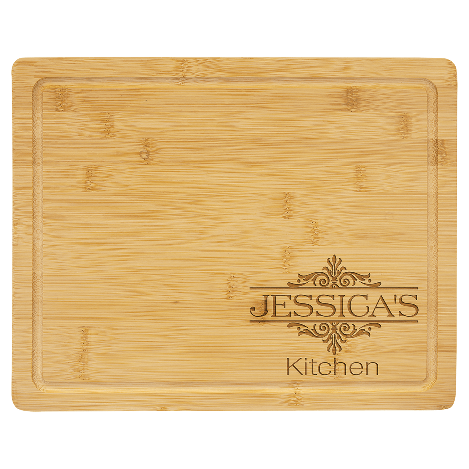 Bamboo Cutting Board with Drip Ring 13 3/4" x 9 3/4" x 1/2" GFT443