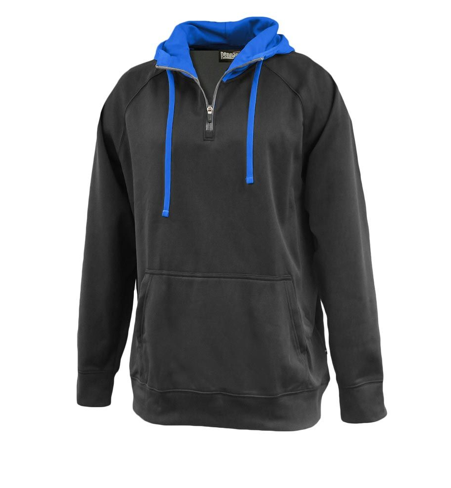 1/4 Zip Hoodie - Black/Blue
