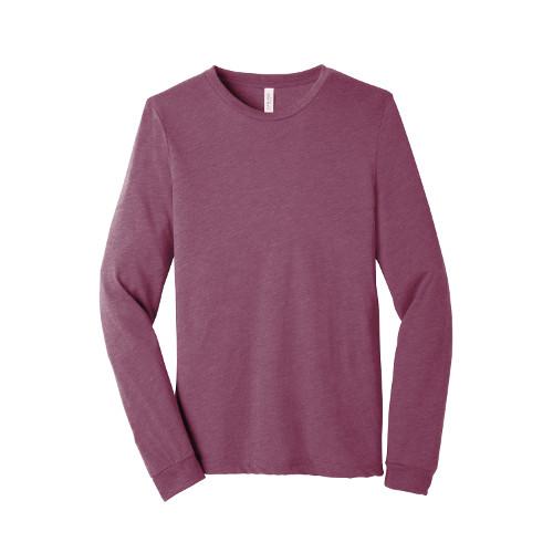 BELLA+CANVAS Unisex Jersey Long Sleeve Tee. BC3501 - Maroon Triblend