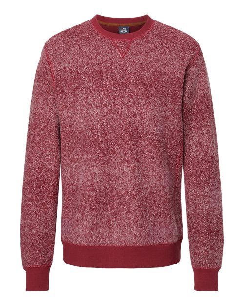 J. America 8712 - Aspen Fleece Speck Crewneck Sweatshirt - Maroon