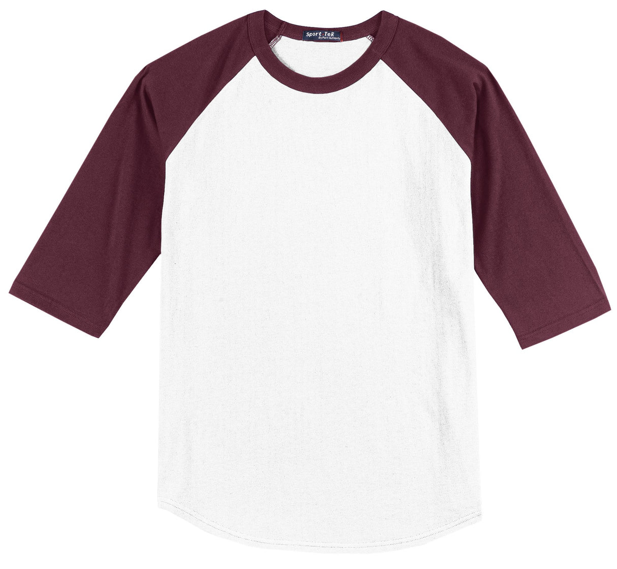 Sport-Tek Colorblock Raglan Unisex T200 - White/Maroon