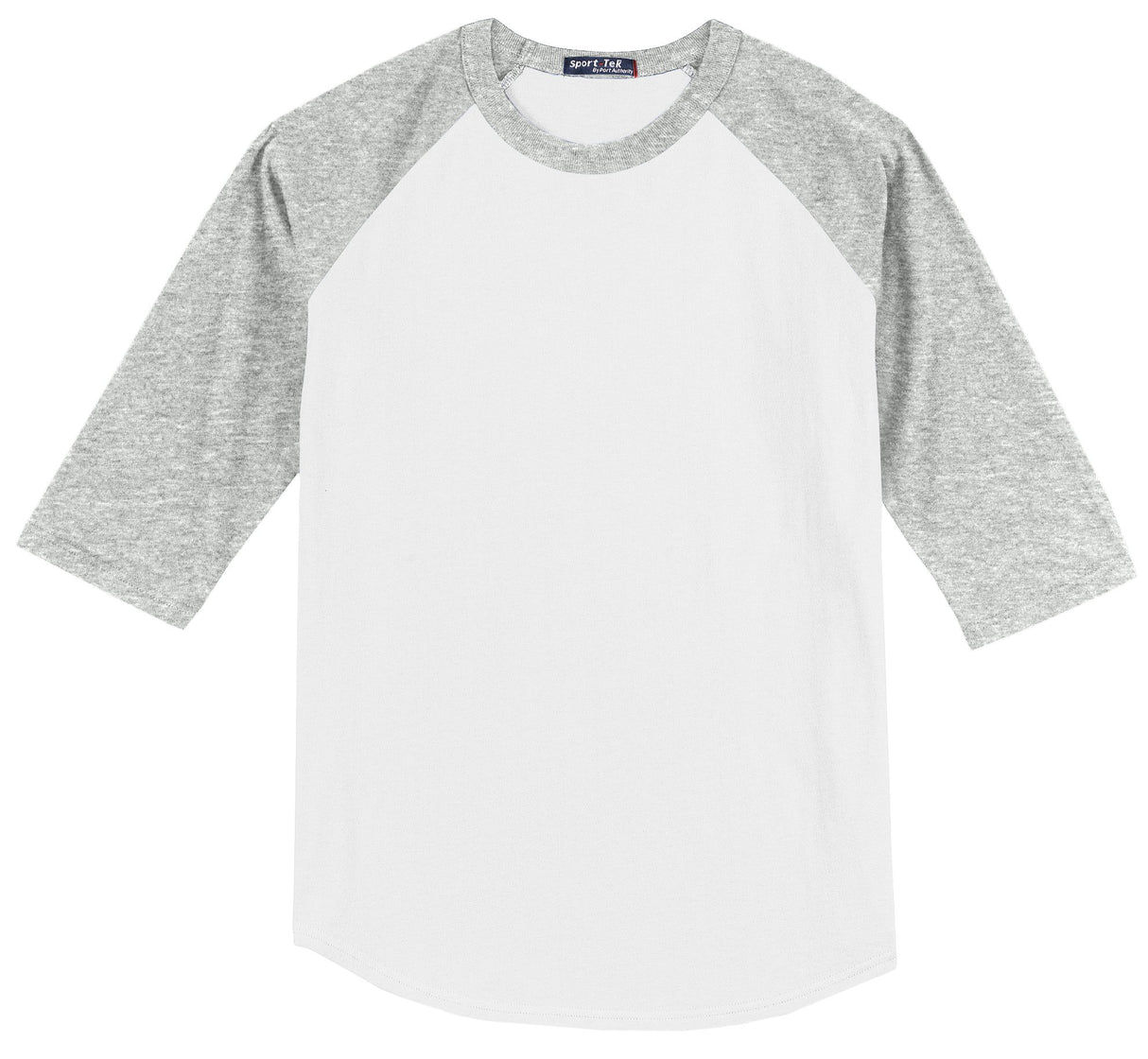 Sport-Tek Colorblock Raglan Unisex T200 - White/ Heather Grey
