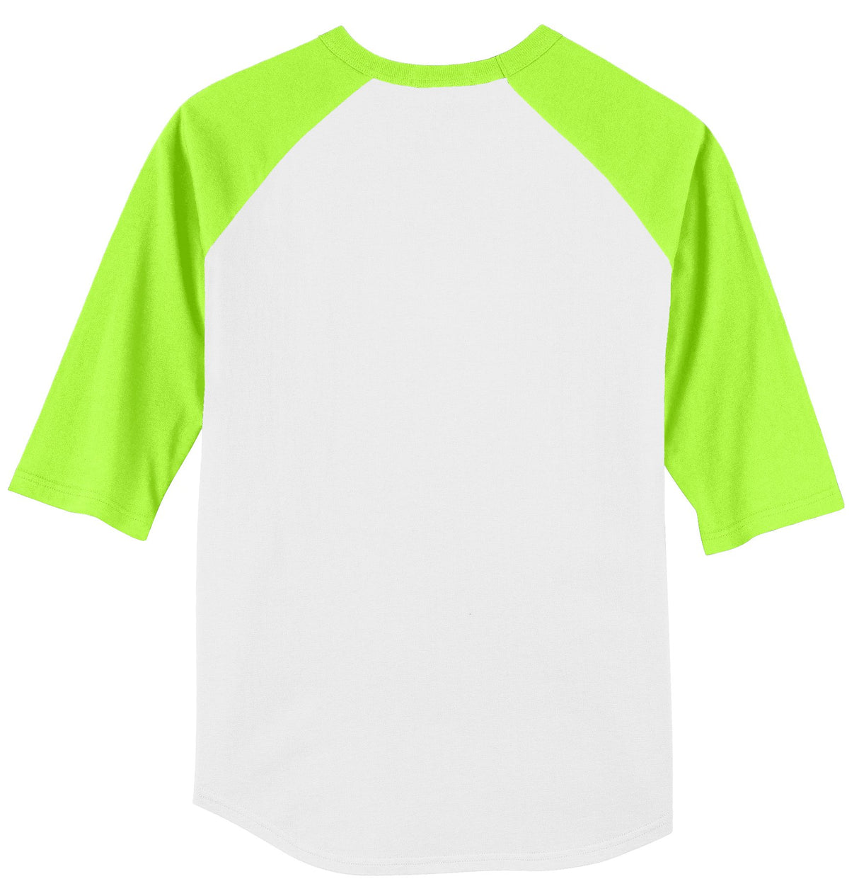 Sport-Tek Colorblock Raglan Unisex T200 - White/ Lime Shock