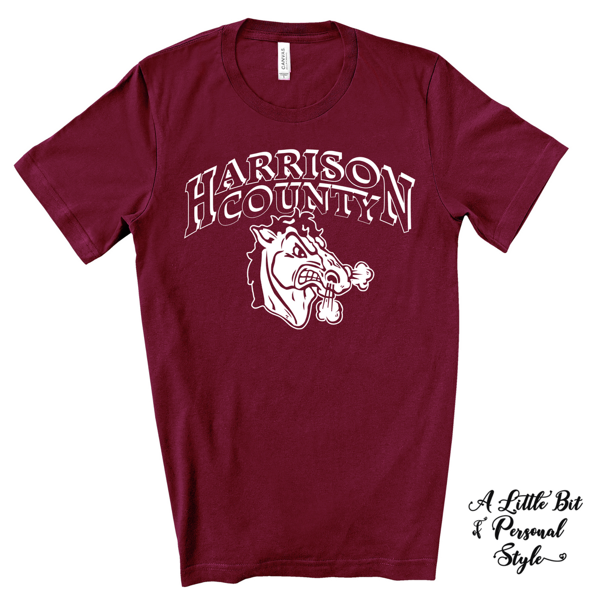 Harrison County Large Mascot (White Print)