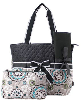 Garden View Quilted Diaper Bag Set