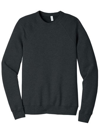 BELLA+CANVAS Unisex Sponge Fleece Raglan Sweatshirt BC3901 - Dark Heather Grey