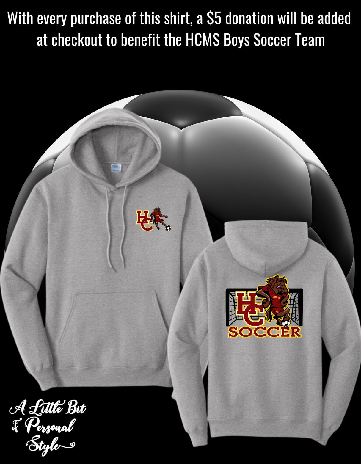 HCMS Soccer Hoodie (+$5 Donation calculated at checkout)