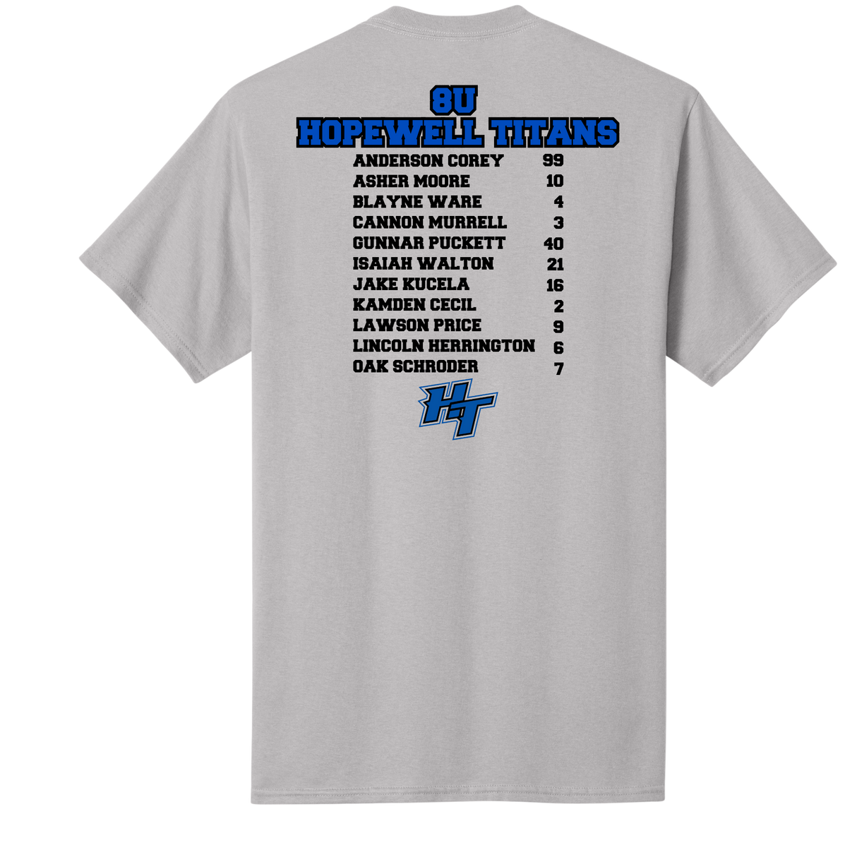 Hopewell Titans 8U Roster T-Shirt