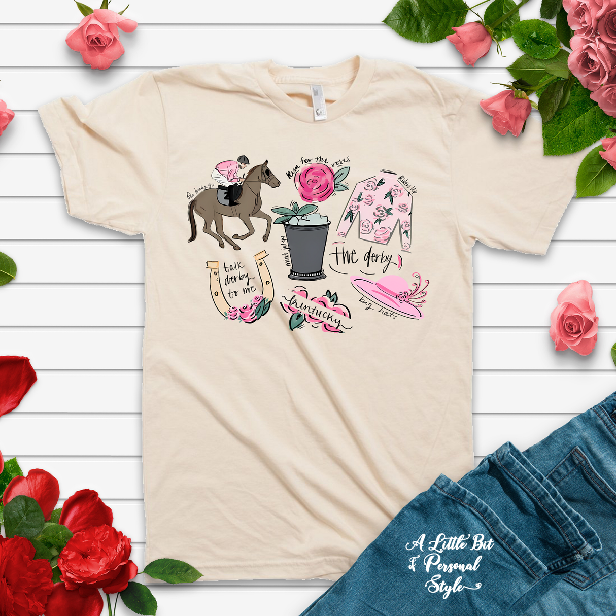 Derby Race Day Printed on a Soft Style T-shirt