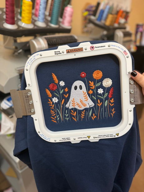 Floral Ghost Embroidered Sweatshirt