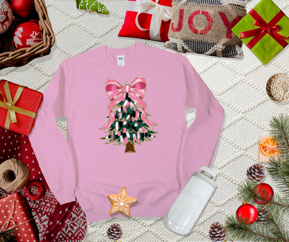 Pink Christmas Tree Shirt