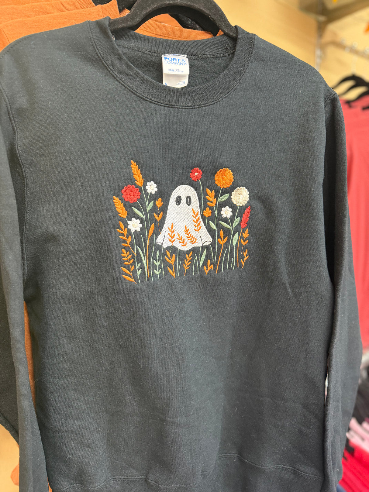 Floral Ghost Embroidered Sweatshirt