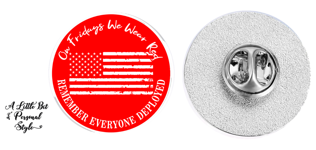 HMH - On Fridays We Wear Red (Remember Everyone Deployed) Lapel Pin