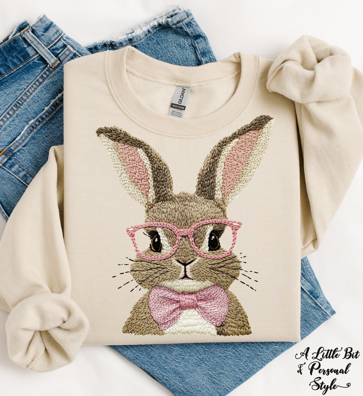 Bunny Printed on a Gildan Sweatshirt or T-shirt