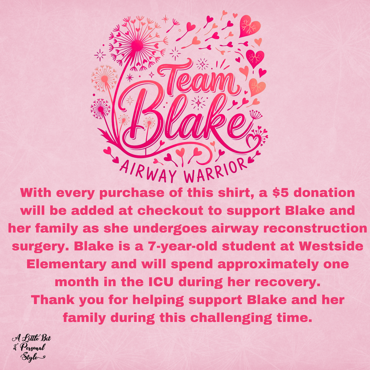 DONATION - TEAM BLAKE – A Little Bit of Personal Style