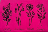 Birth Month Flowers Embroidered on a Comfort Colors T-shirt