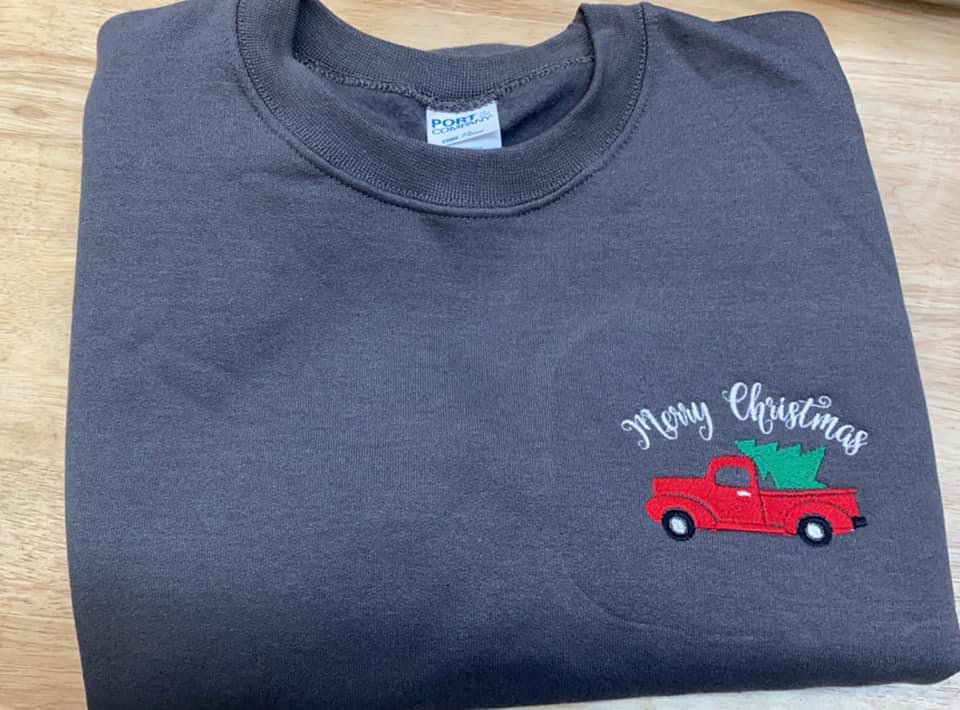 Merry Christmas Truck Crewneck Sweatshirt