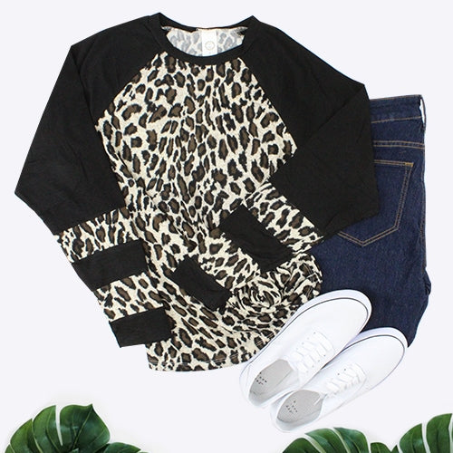 Leopard - Black Long Sleeve Top
