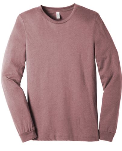 BELLA+CANVAS  Unisex Jersey Long Sleeve Tee. BC3501 - Heather Mauve