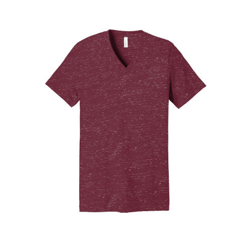 BELLA+CANVAS  Unisex Jersey Short Sleeve V-Neck Tee. BC3005 -Maroon Marble
