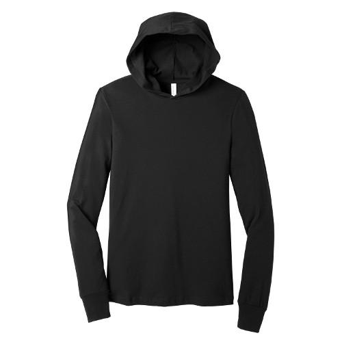 BELLA+CANVAS  Unisex Jersey Long Sleeve Hoodie. BC3512 - Black
