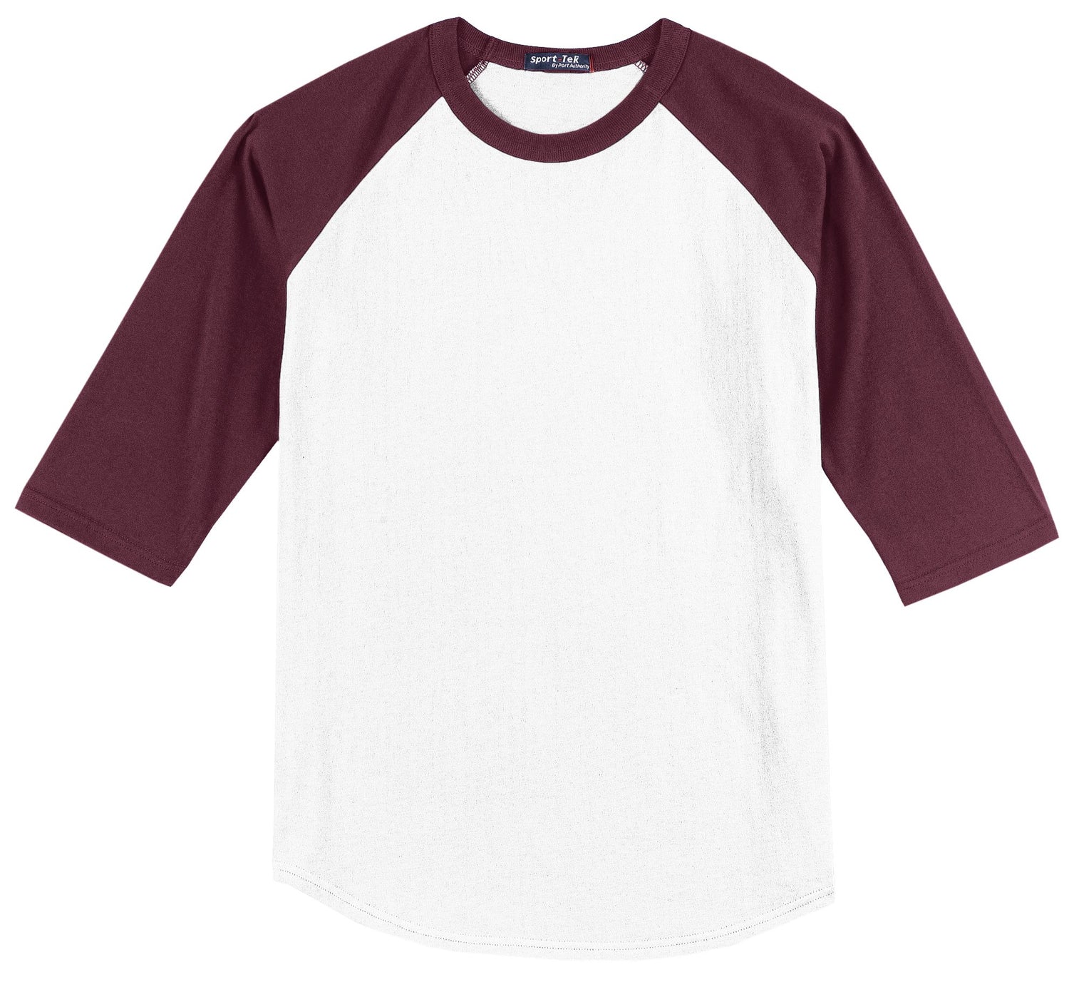 Sport-Tek Colorblock Raglan Unisex T200 - White/Maroon