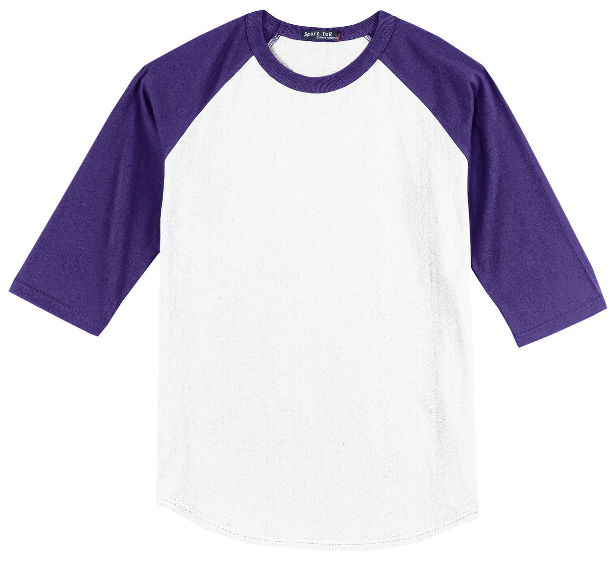 Sport-Tek Youth Colorblock Raglan Jersey.  YT200 - White/Purple