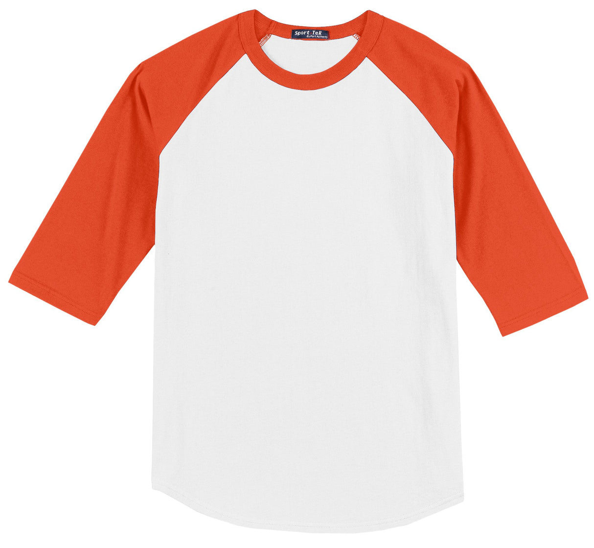 Sport-Tek Youth Colorblock Raglan Jersey.  YT200 - White/Deep Orange