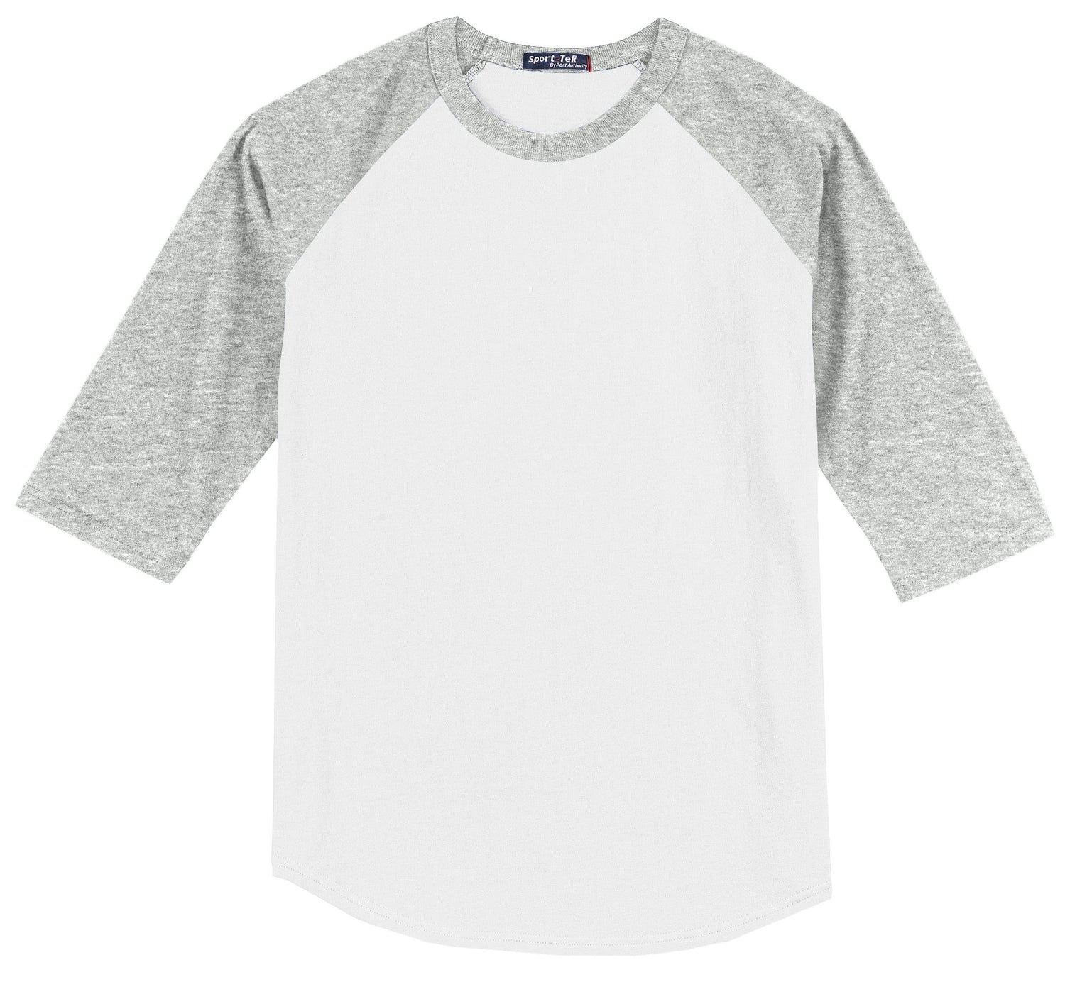 Sport-Tek Colorblock Raglan Unisex T200 - White/ Heather Grey