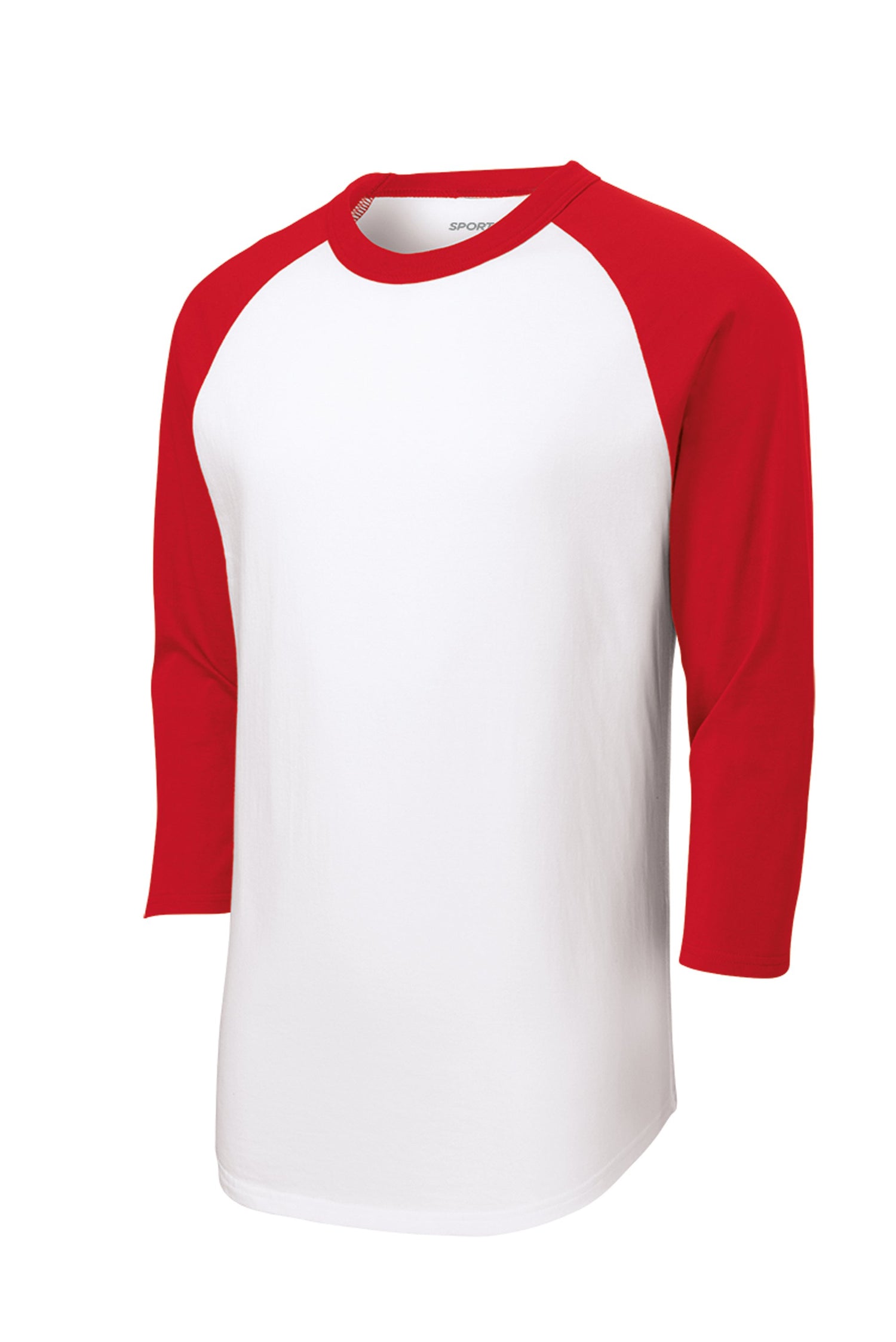 Sport-Tek Colorblock Raglan Unisex T200 - White/Red