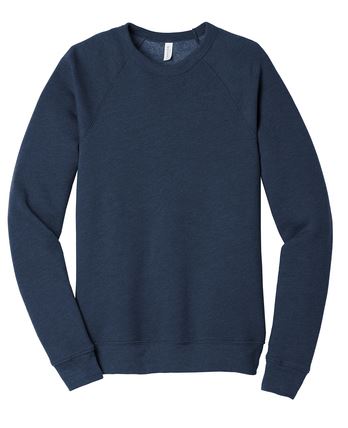 BELLA+CANVAS Unisex Sponge Fleece Raglan Sweatshirt BC3901 - Heather Navy