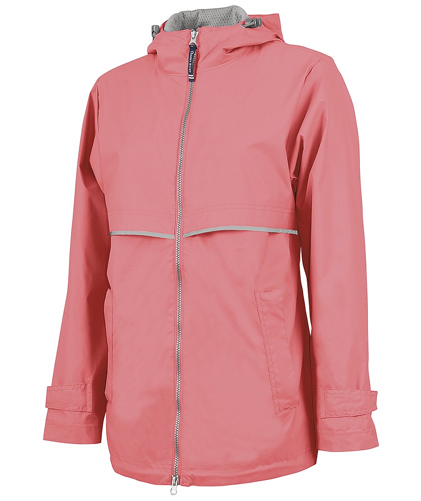 Charles River Rain Jacket - Coral