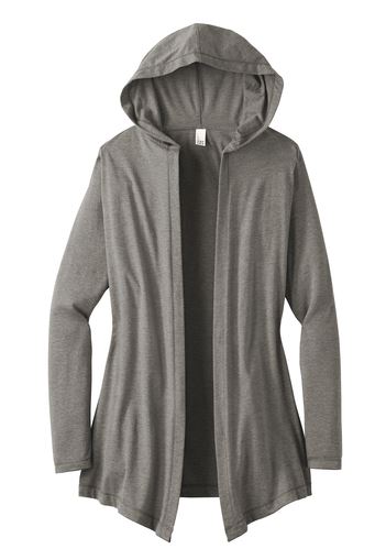 District Ladies Hooded Cardigan - Grey Frost