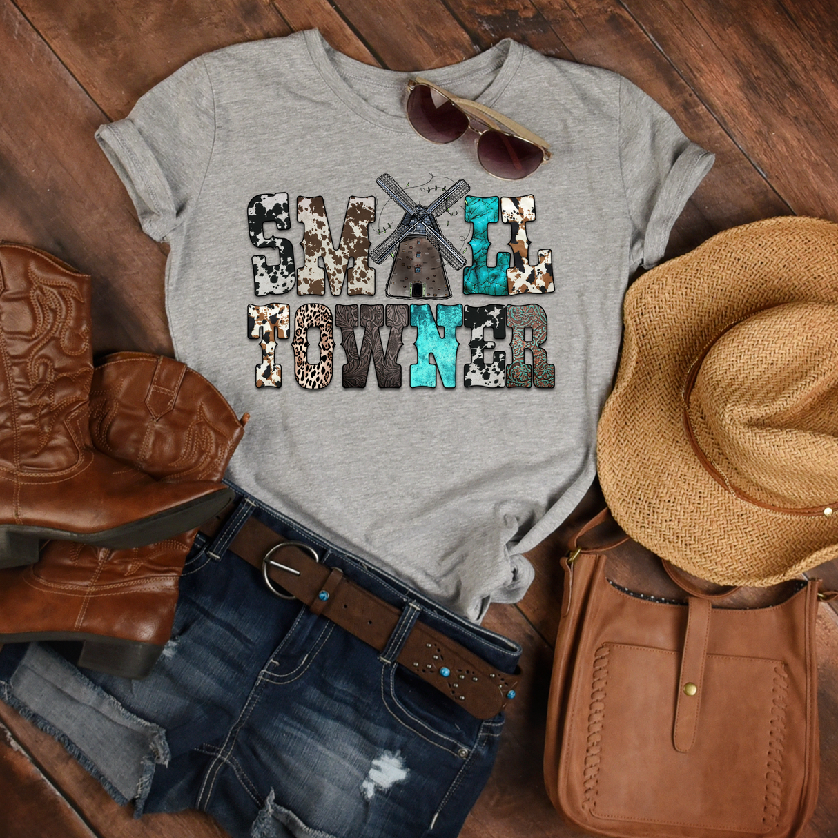 Small Towner On Grey Bella Canvas Tee