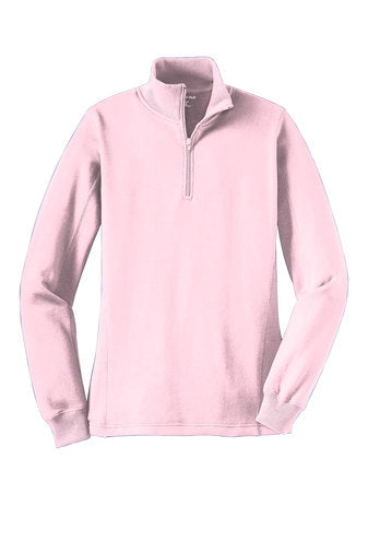 Ladies 1/4 Sport-Tek Pullover Sweatshirt - Light Pink