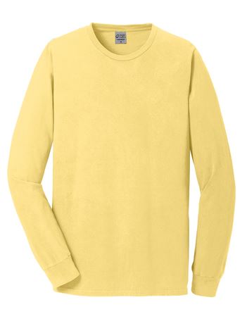 Port & Company Beach Wash Garment-Dyed Long Sleeve Tee PC099LS - Popcorn