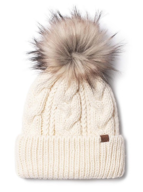 White Fur Beanie